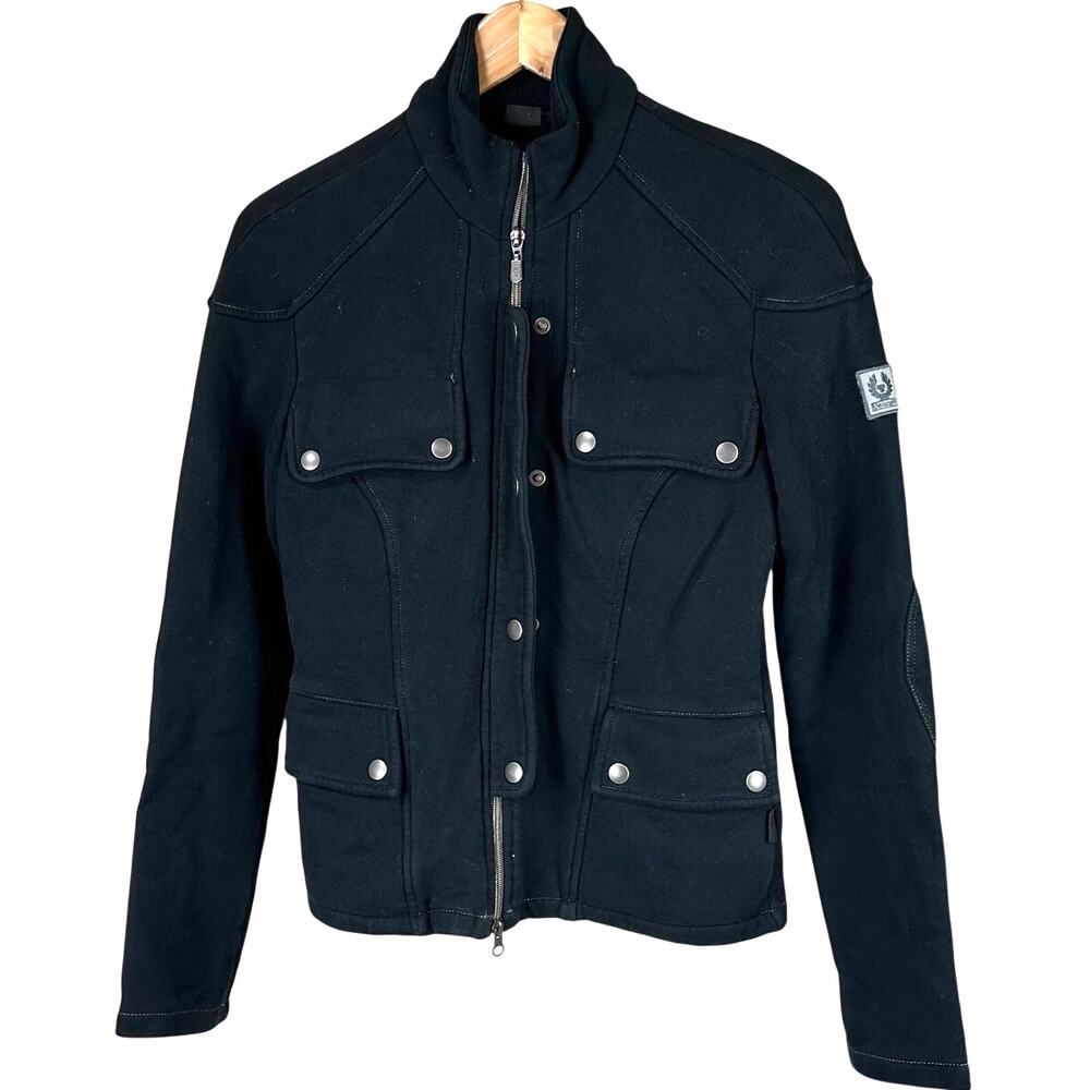 Belstaff Women's Full Zip Button Up Black Biker Jacket Size 44 (US XS) EUC